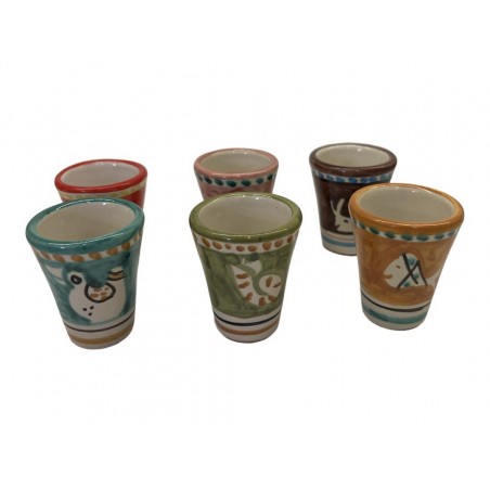 Set 6 bicchierini liquorino in ceramica