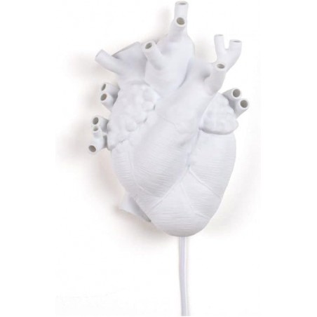 Aplique in Porcellana Heart lamp cm 22x11x32