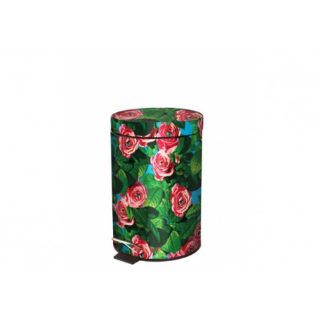 Pattumiera in metallo e plastica 25 h x 39,5 roses