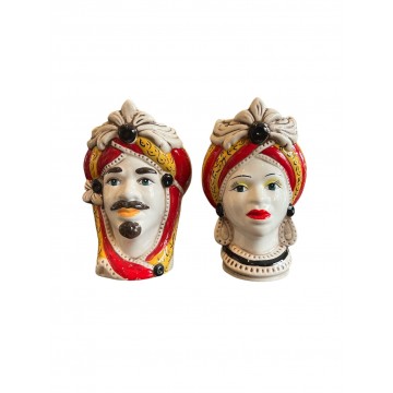 Coppia Testa di Moro h 22 cm