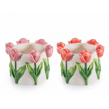 Vaso in ceramica bianca...