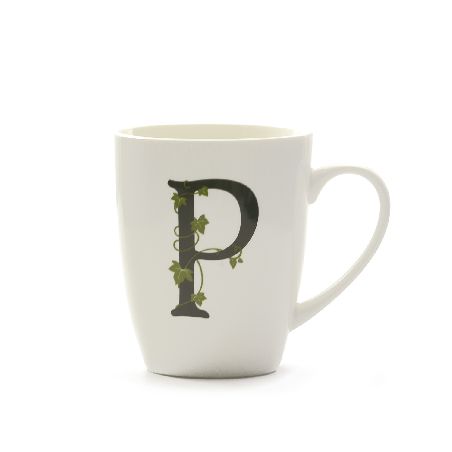 LA PORCELLANA BIANCA ATUPERTU MUG LETTERA "P" CC. 380