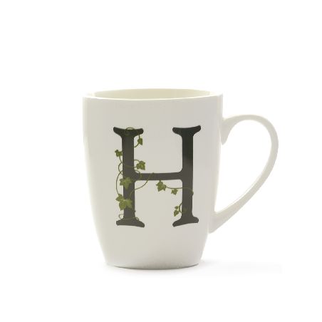 LA PORCELLANA BIANCA ATUPERTU MUG LETTERA "H" CC. 380