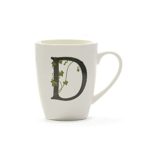 LA PORCELLANA BIANCA ATUPERTU MUG LETTERA "D" CC. 380