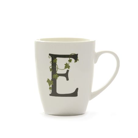 LA PORCELLANA BIANCA ATUPERTU MUG LETTERA "E" CC.380