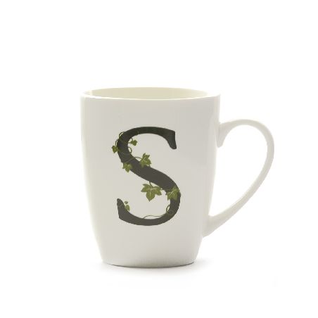 LA PORCELLANA BIANCA ATUPERTU MUG LETTERA "S" CC. 380