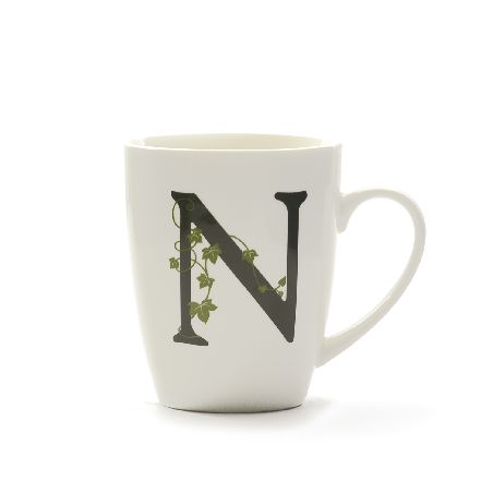 LA PORCELLANA BIANCA ATUPERTU MUG LETTERA "N" CC. 380