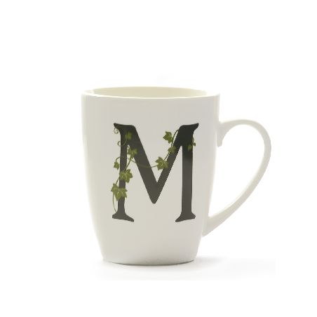 LA PORCELLANA BIANCA ATUPERTU MUG LETTERA "M" CC. 380