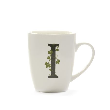 LA PORCELLANA BIANCA ATUPERTU MUG LETTERA "I" CC. 380