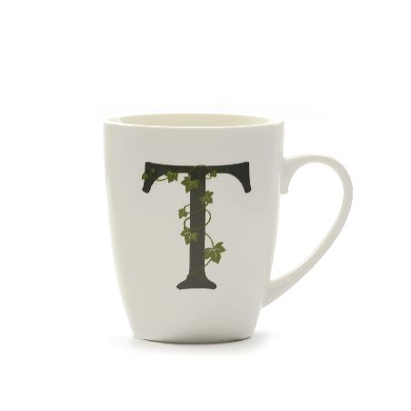 LA PORCELLANA BIANCA ATUPERTU MUG LETTERA "T" CC. 380