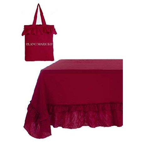 BLANC MARICLO' art. A2804899RS Copri Tavolo con Gala cm 150x300 Colore Rosso