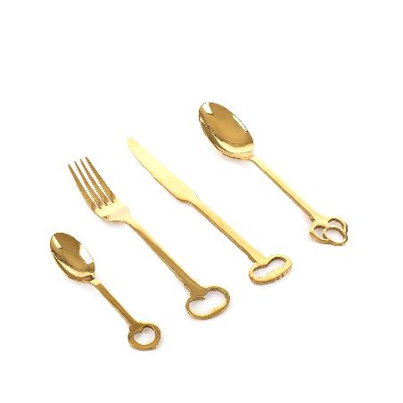 SELETTI Set 24 posate acciaio inox 18/0 Gold Keytlery